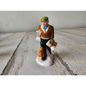 Dept 56 newspaper village news delivery dog man people accessory village Xmas de